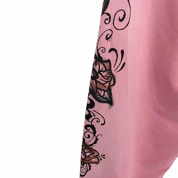 HTF: Lucky Brand ☘︎︎ Tattoo Skull Los Angeles Cropped Sweatpants ☘︎︎ Pink Ombre - Picture 12 of 17